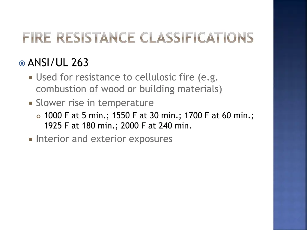 fire resistance classifications 1