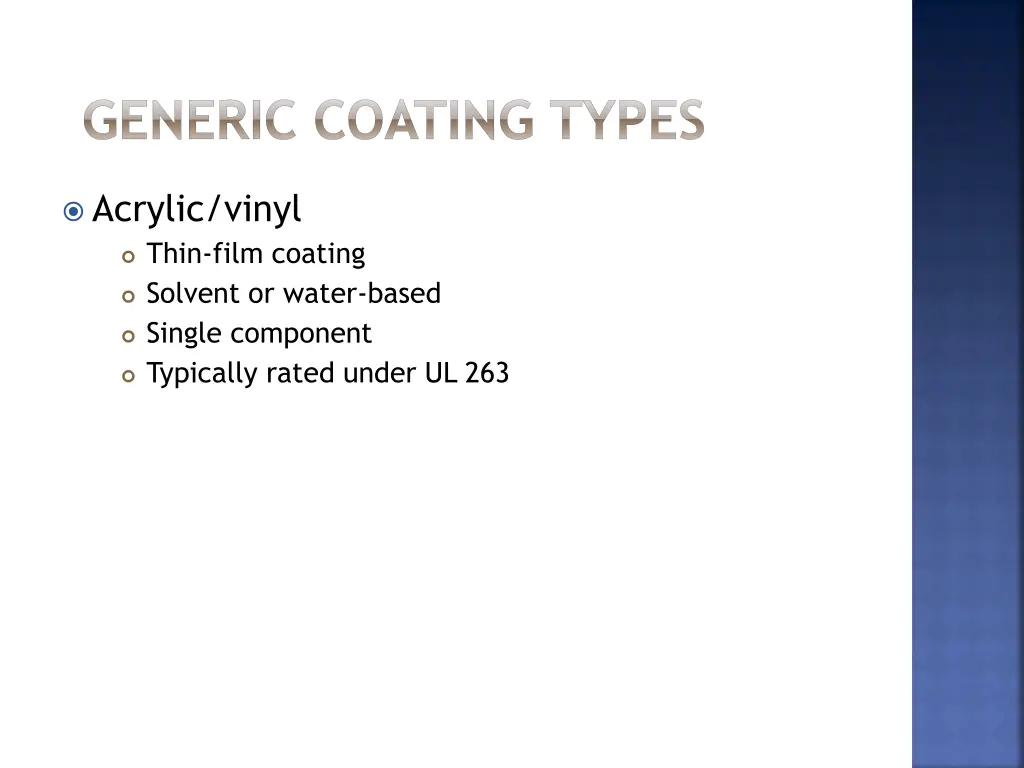 generic coating types 1