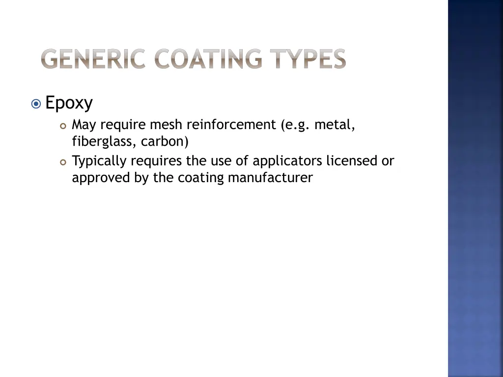 generic coating types 4