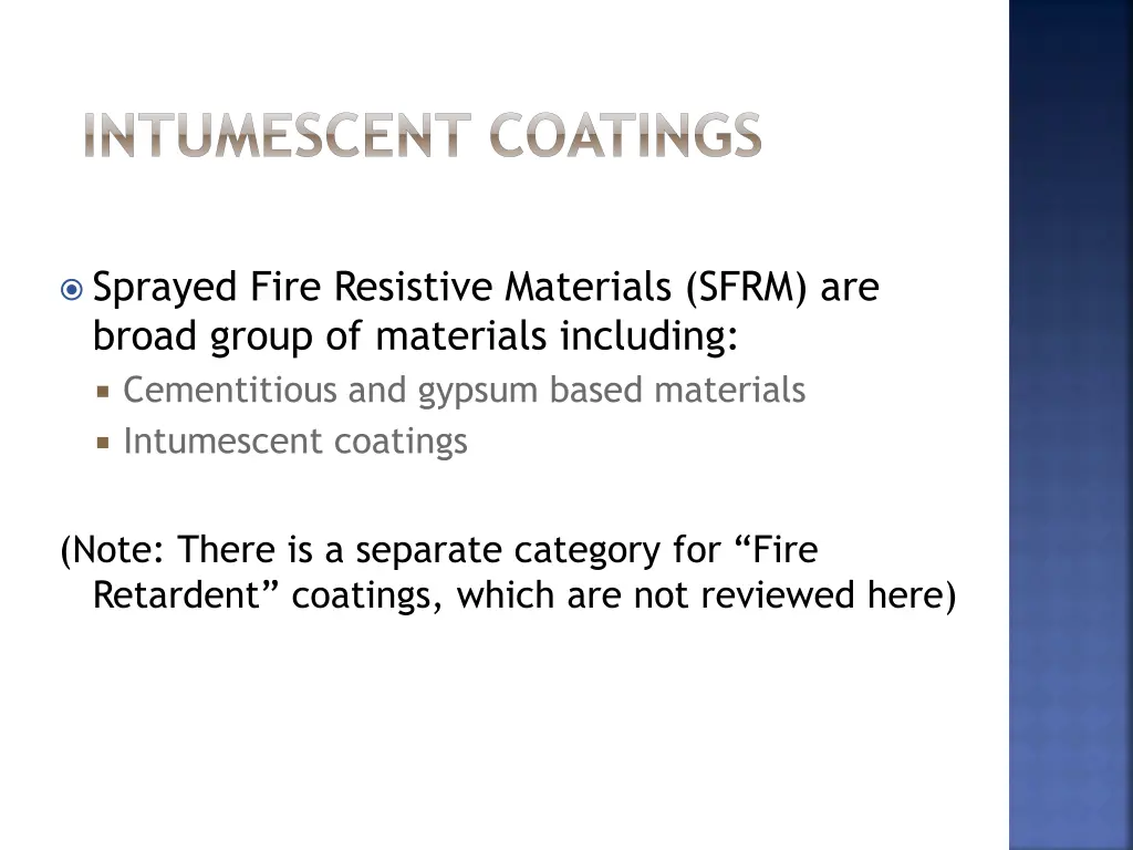 intumescent coatings