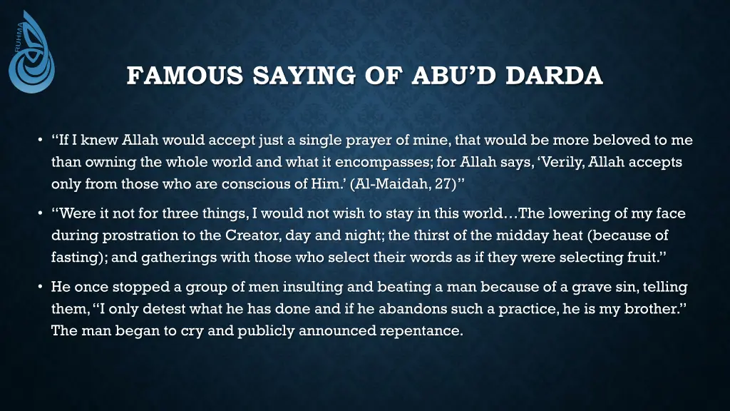 famous saying of abu d darda