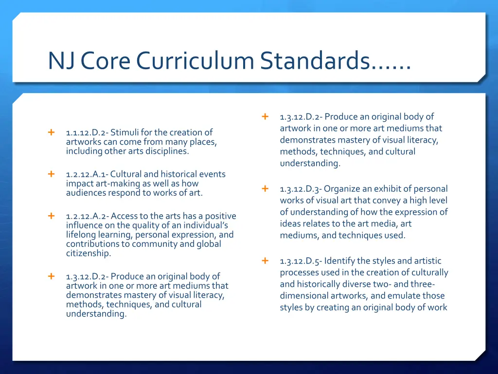 nj core curriculum standards