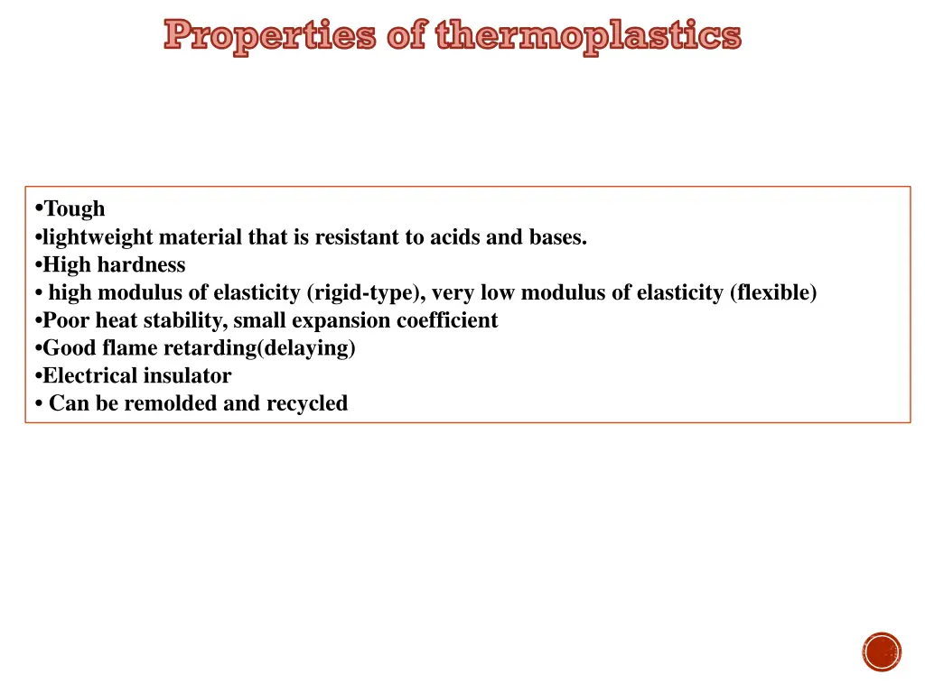 properties of thermoplastics