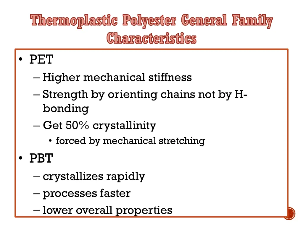 thermoplastic polyester general family