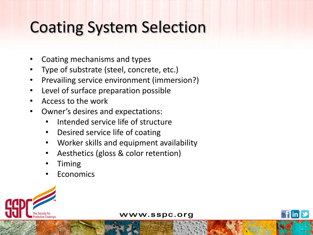 coating system selection