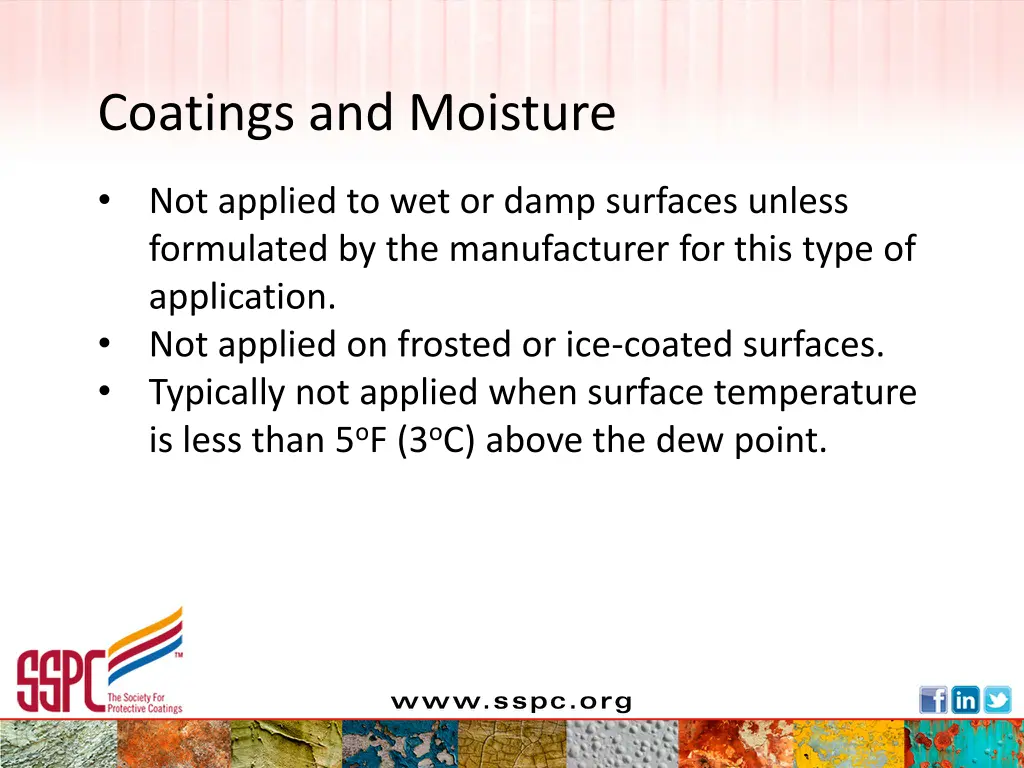 coatings and moisture