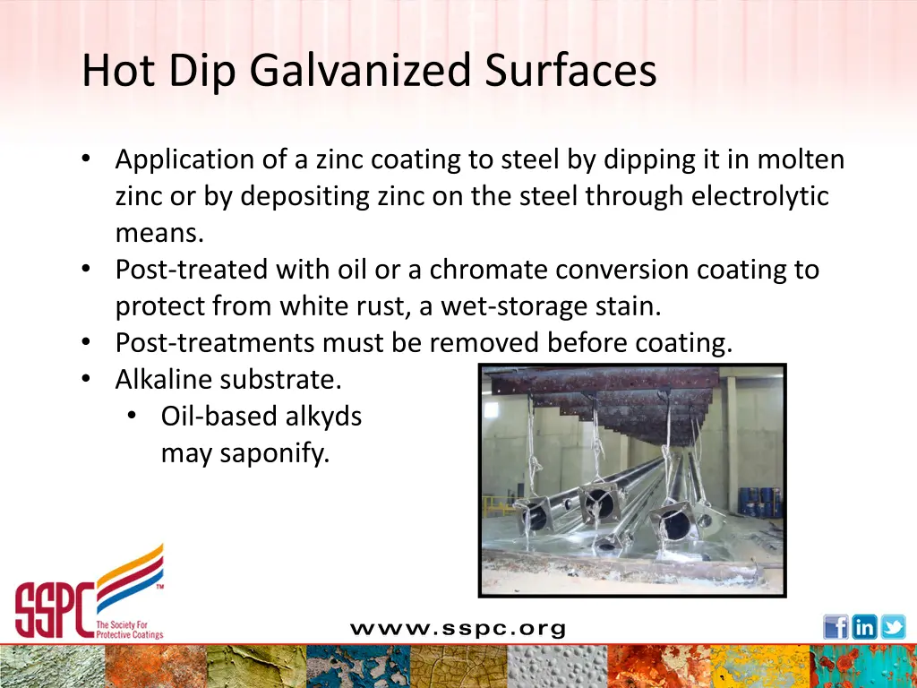 hot dip galvanized surfaces