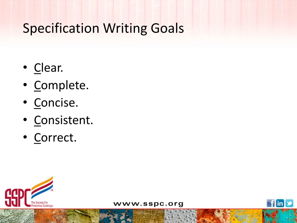 specification writing goals