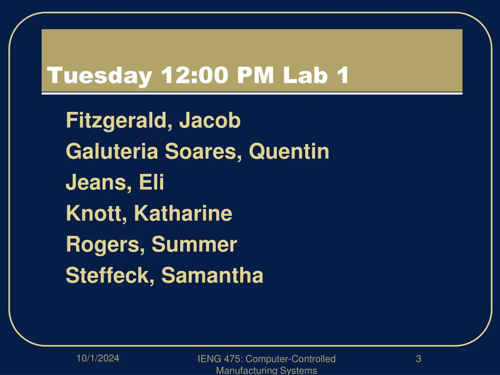 tuesday 12 00 pm lab 1