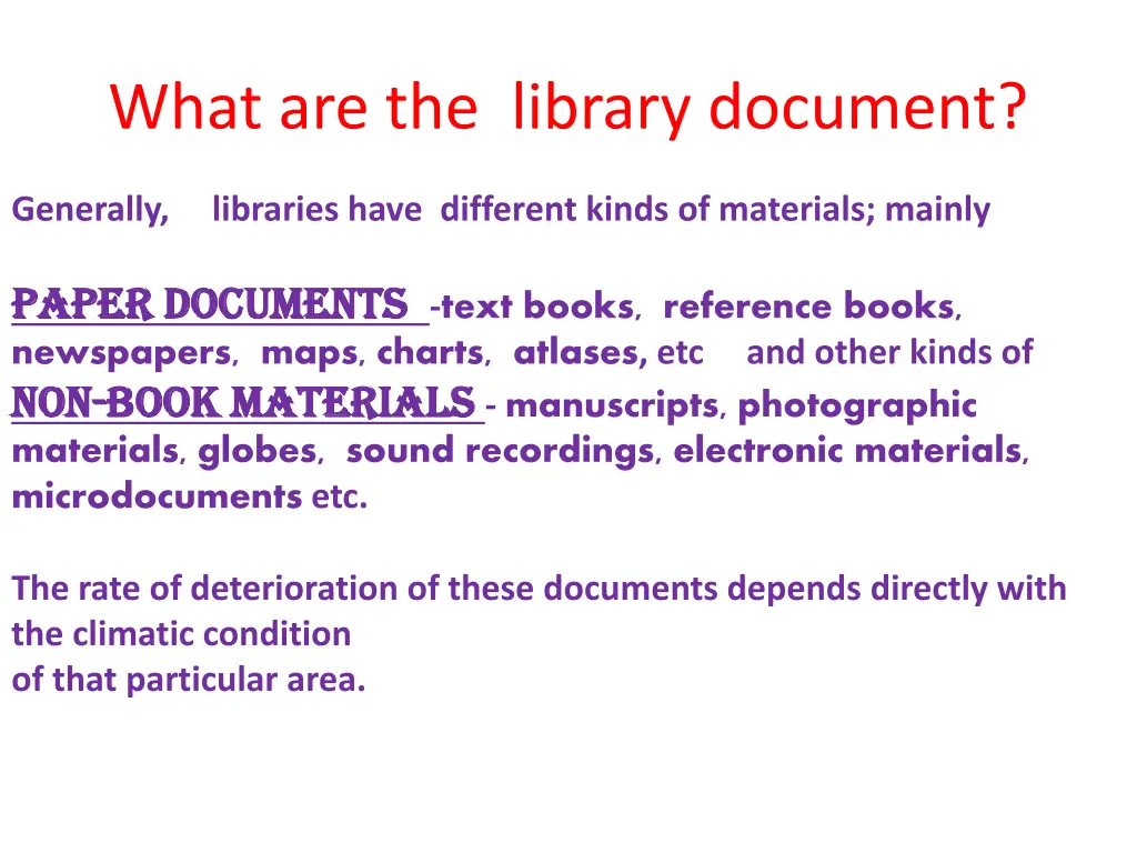 what are the library document