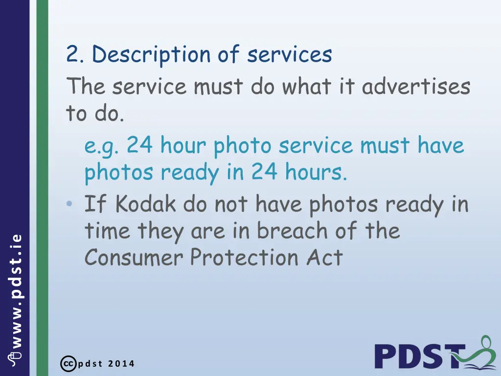 2 description of services the service must