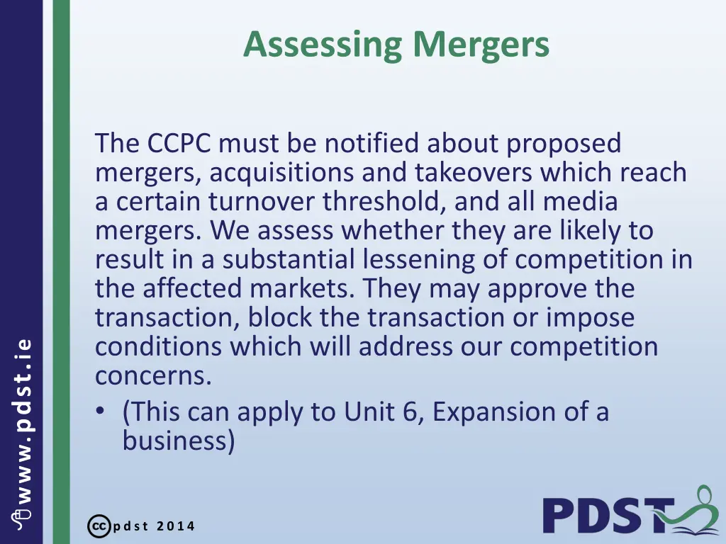 assessing mergers