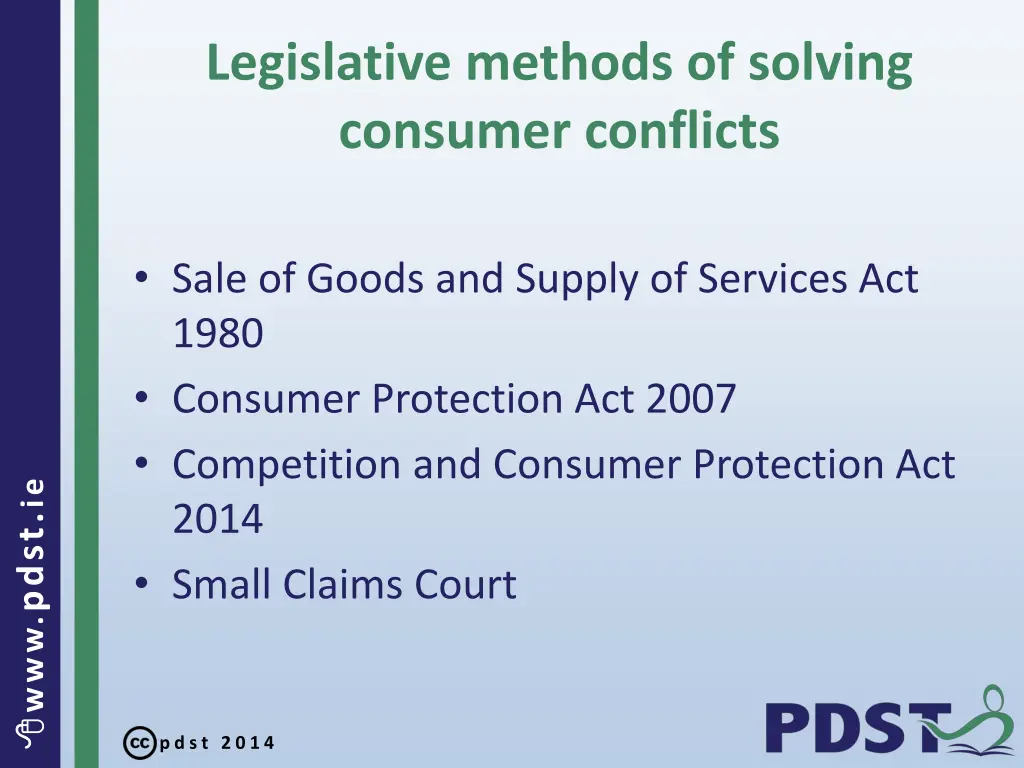 legislative methods of solving consumer conflicts