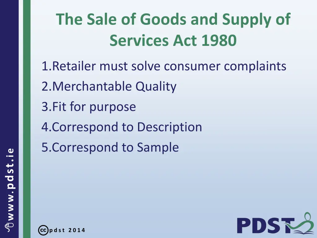 the sale of goods and supply of services act 1980