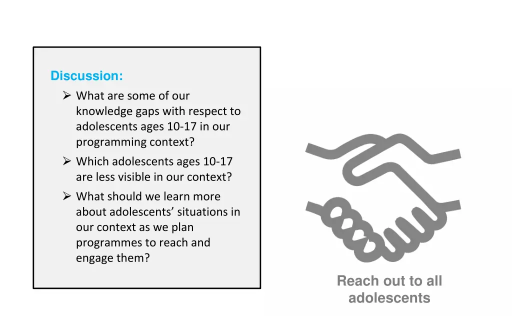 discussion what are some of our knowledge gaps