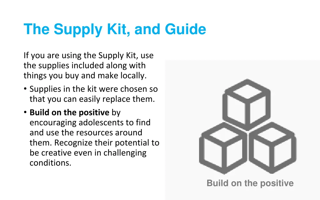 the supply kit and guide 1