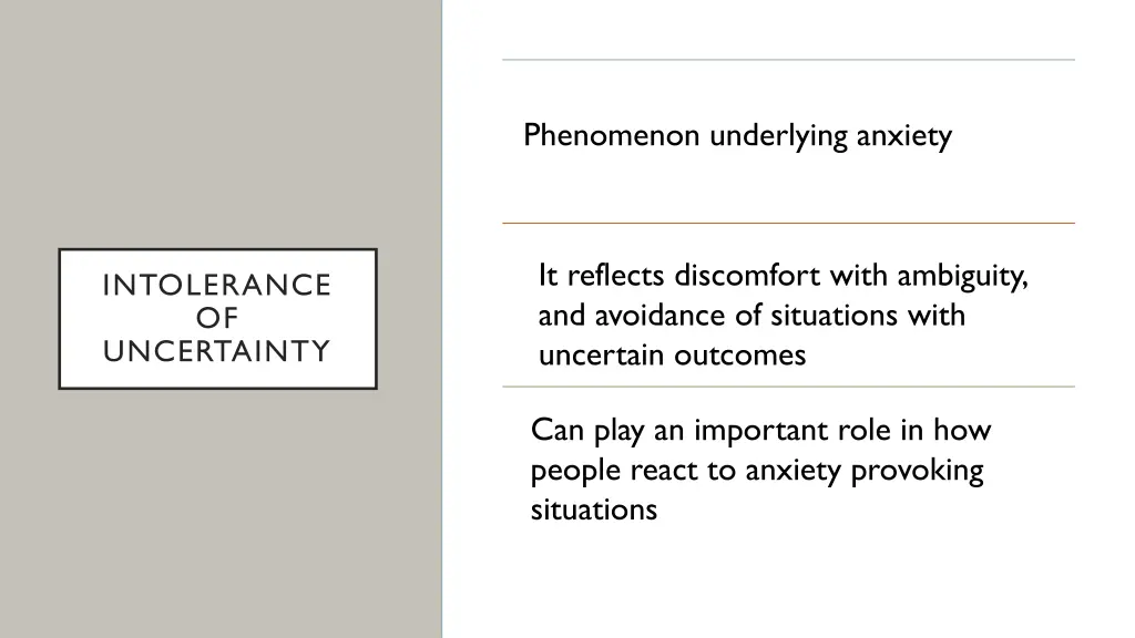 phenomenon underlying anxiety