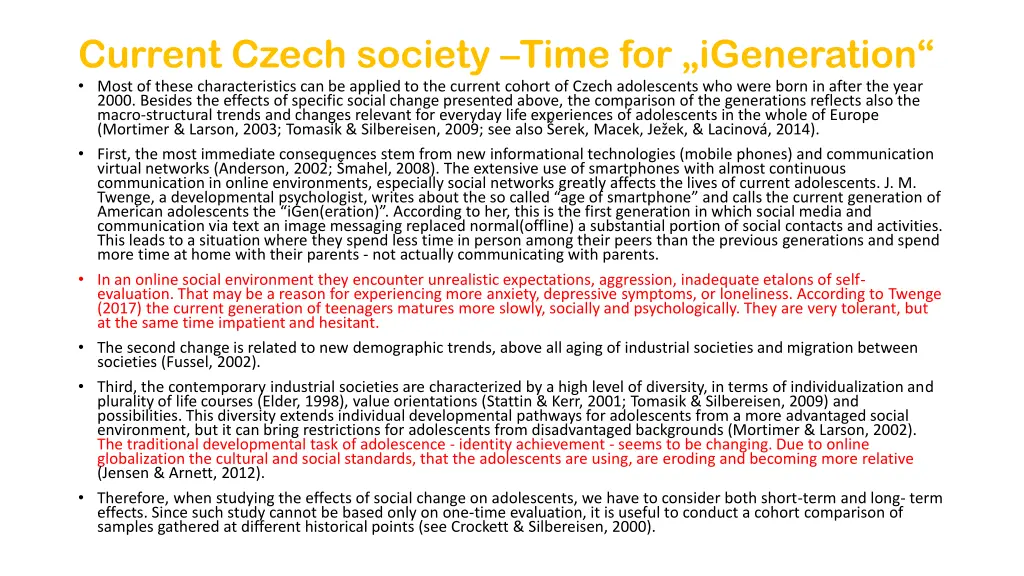 current czech society time for igeneration most