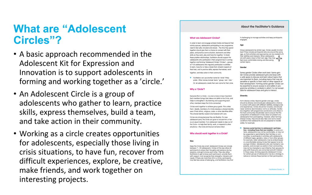 what are adolescent circles a basic approach