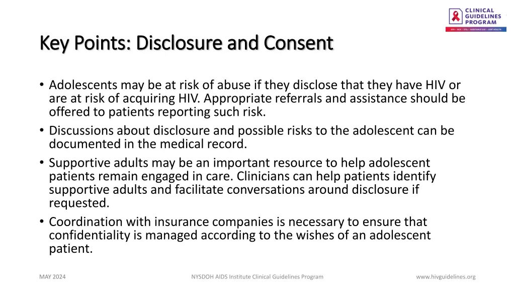 key points disclosure and consent key points