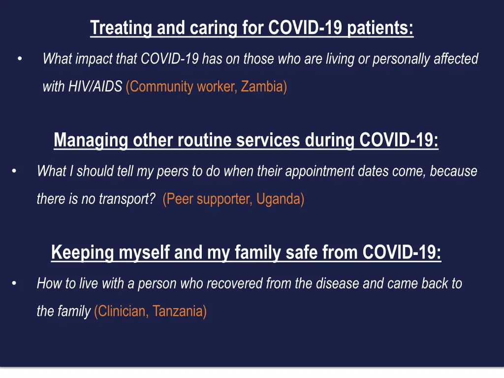 treating and caring for covid 19 patients