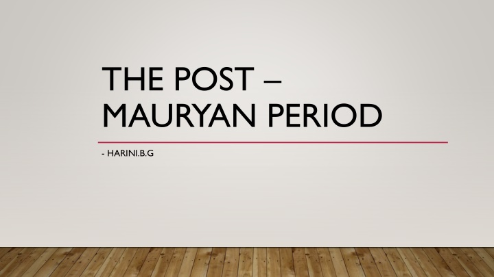 the post mauryan period