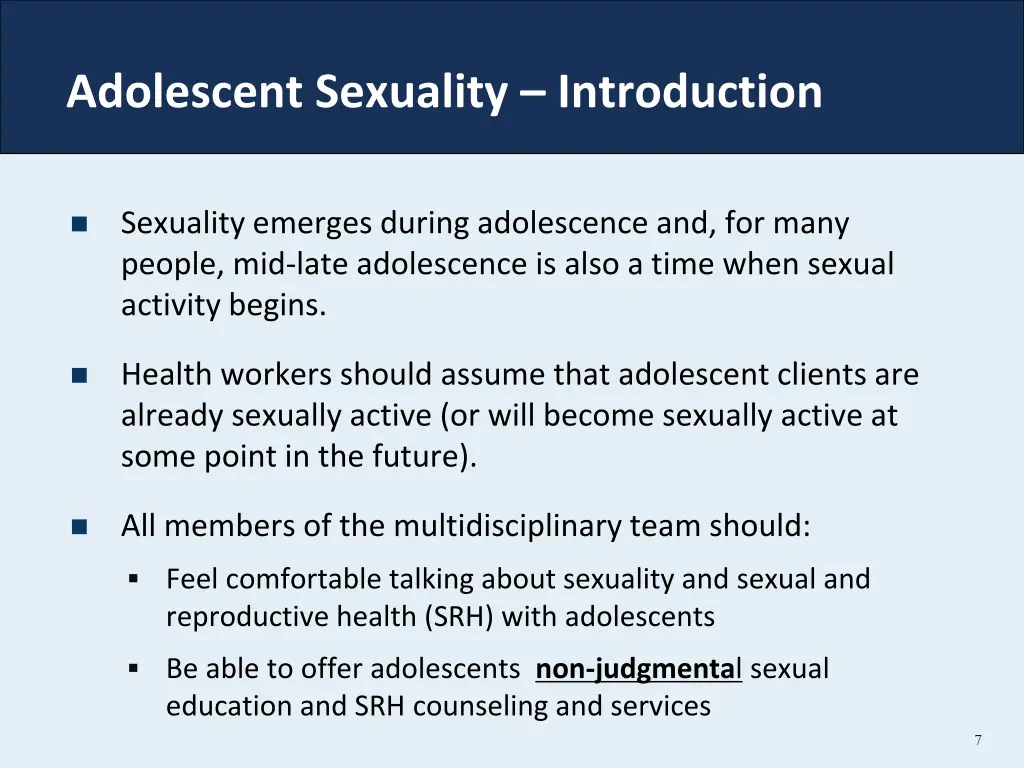 adolescent sexuality introduction