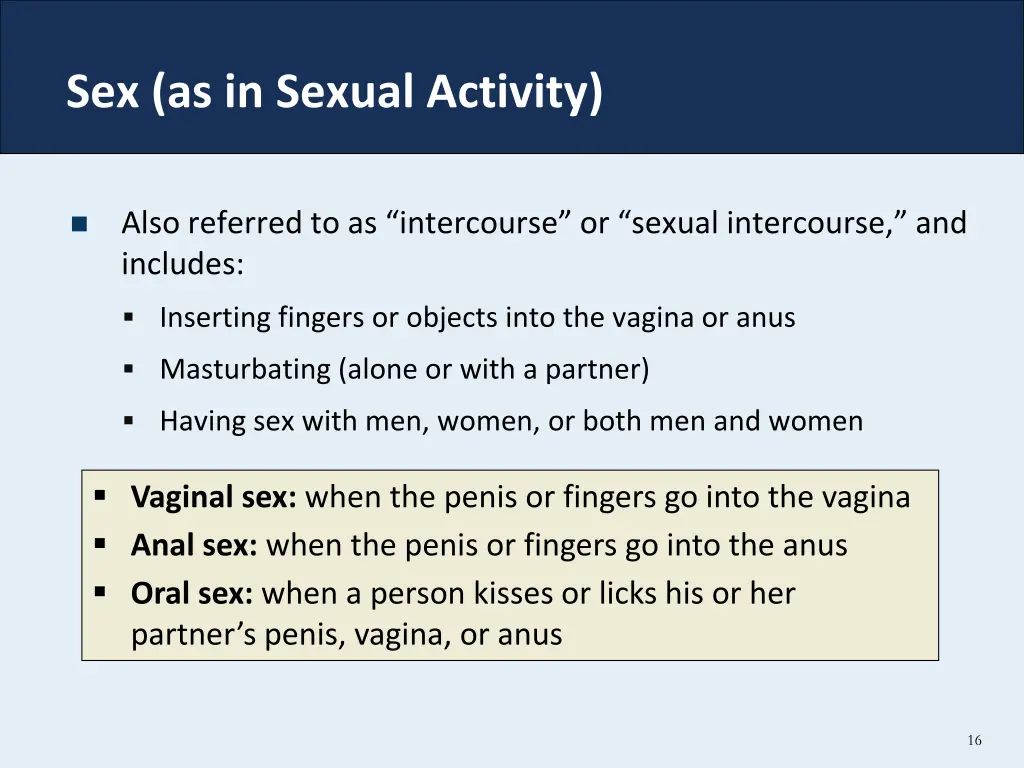 sex as in sexual activity