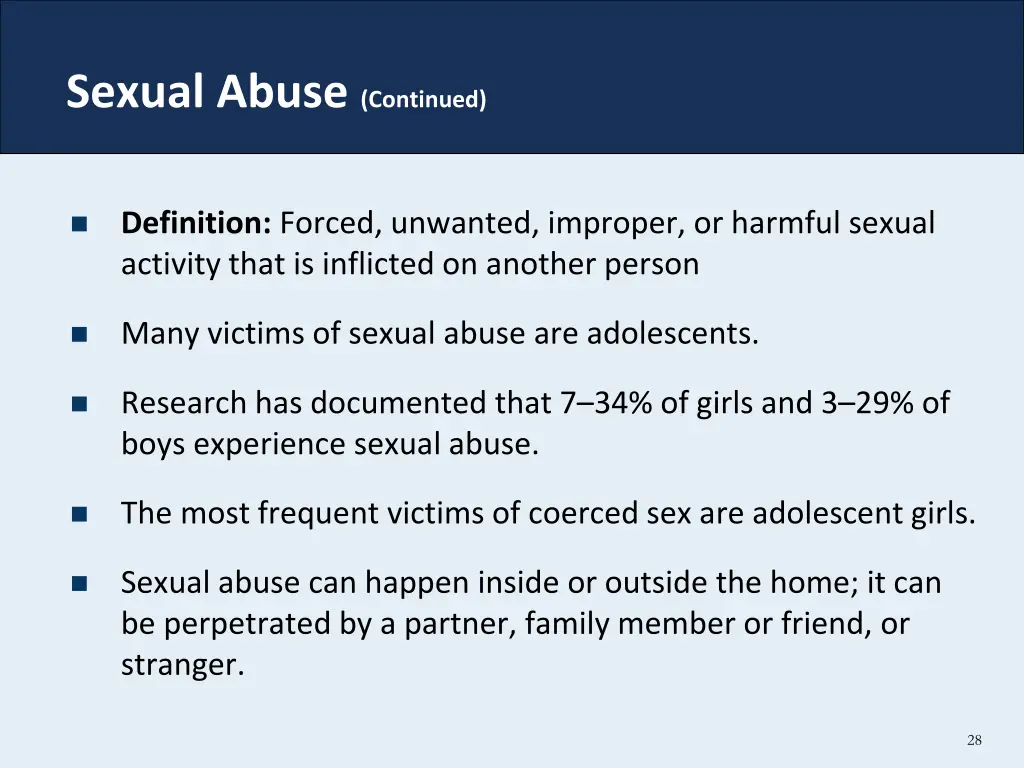 sexual abuse continued