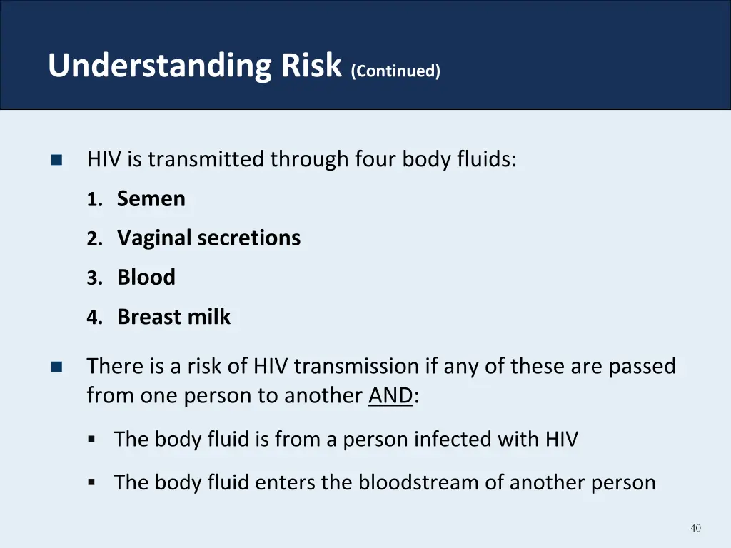 understanding risk continued