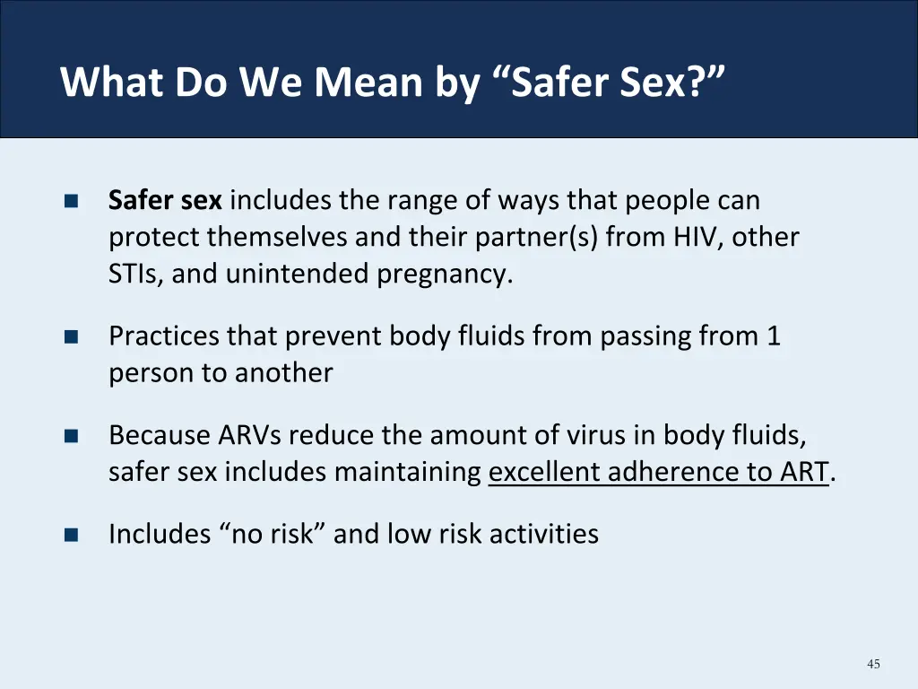 what do we mean by safer sex