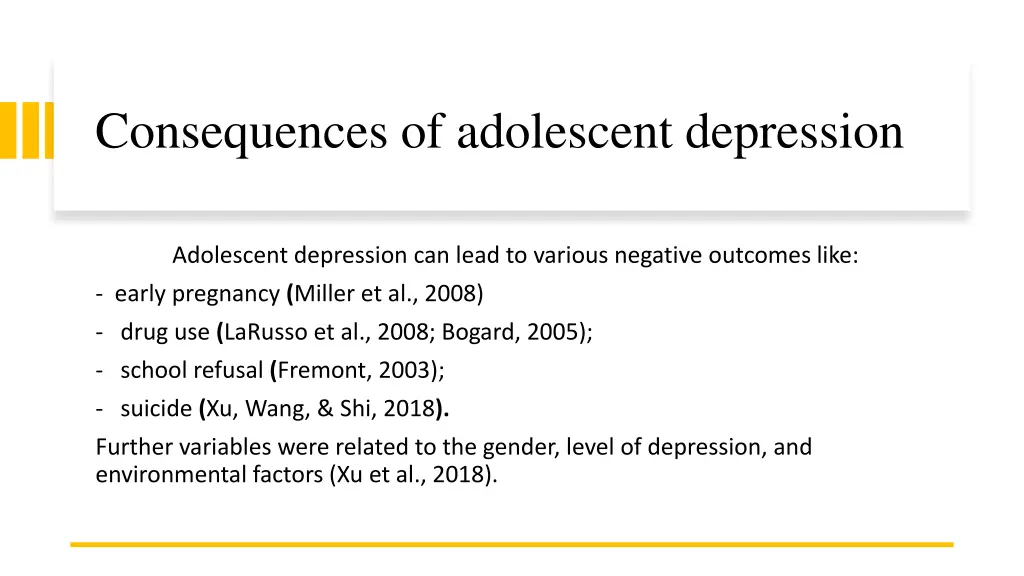 consequences of adolescent depression