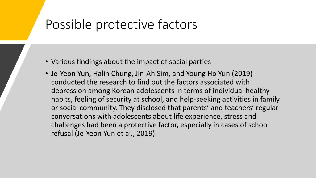 possible protective factors