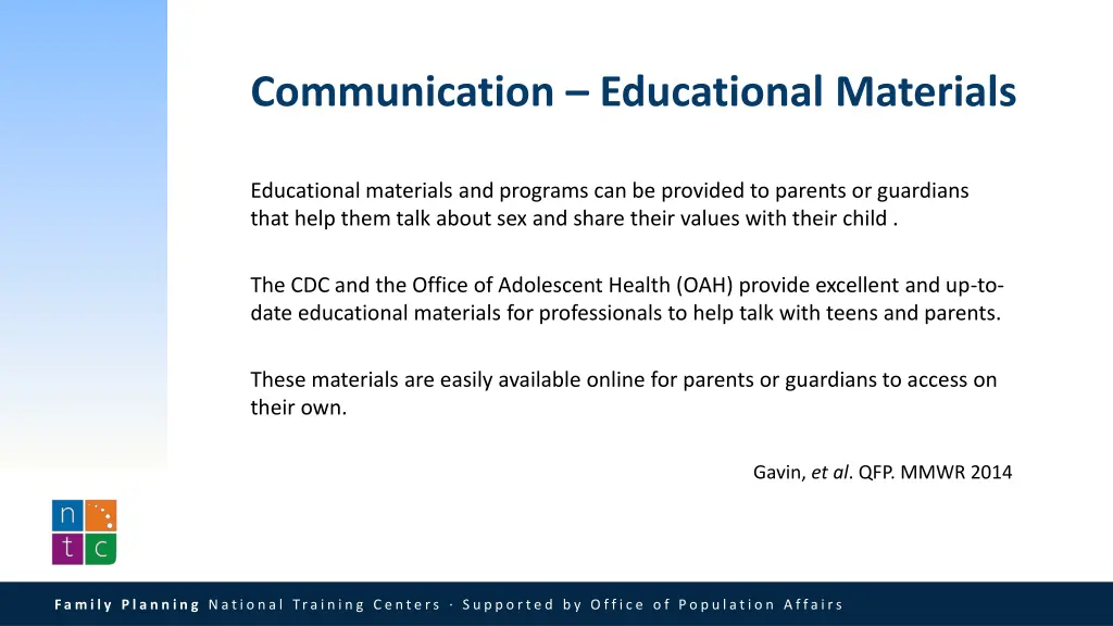 communication educational materials