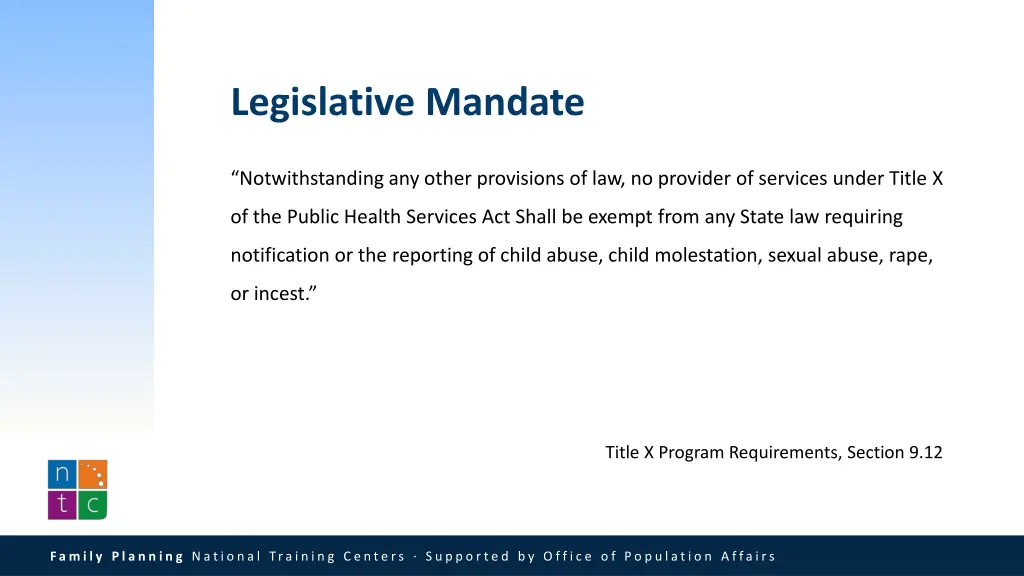 legislative mandate 1