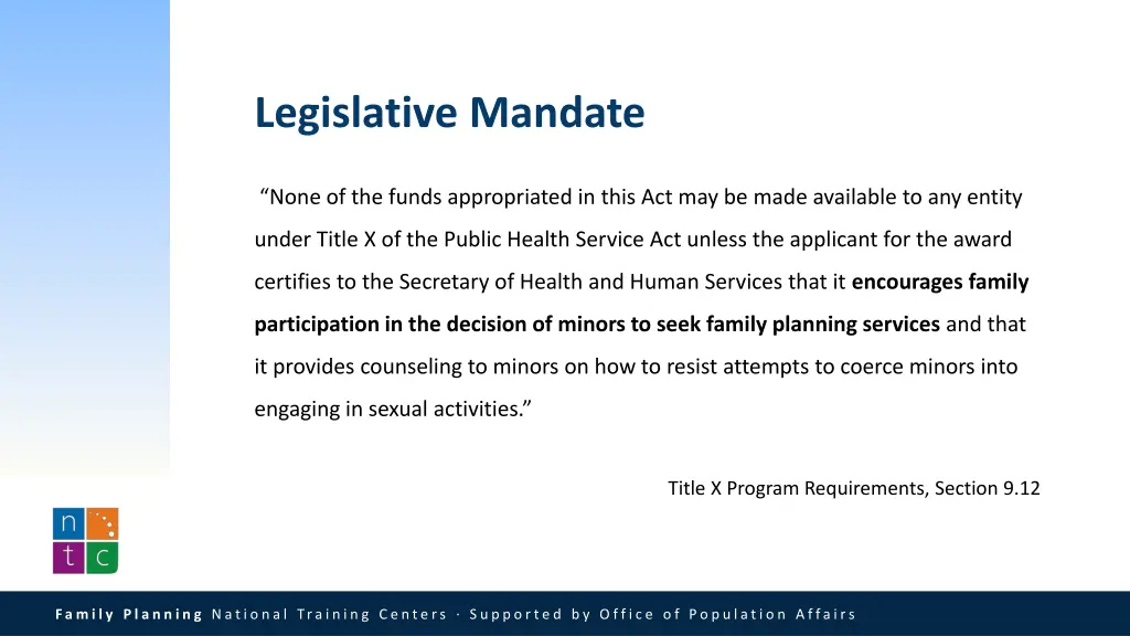 legislative mandate