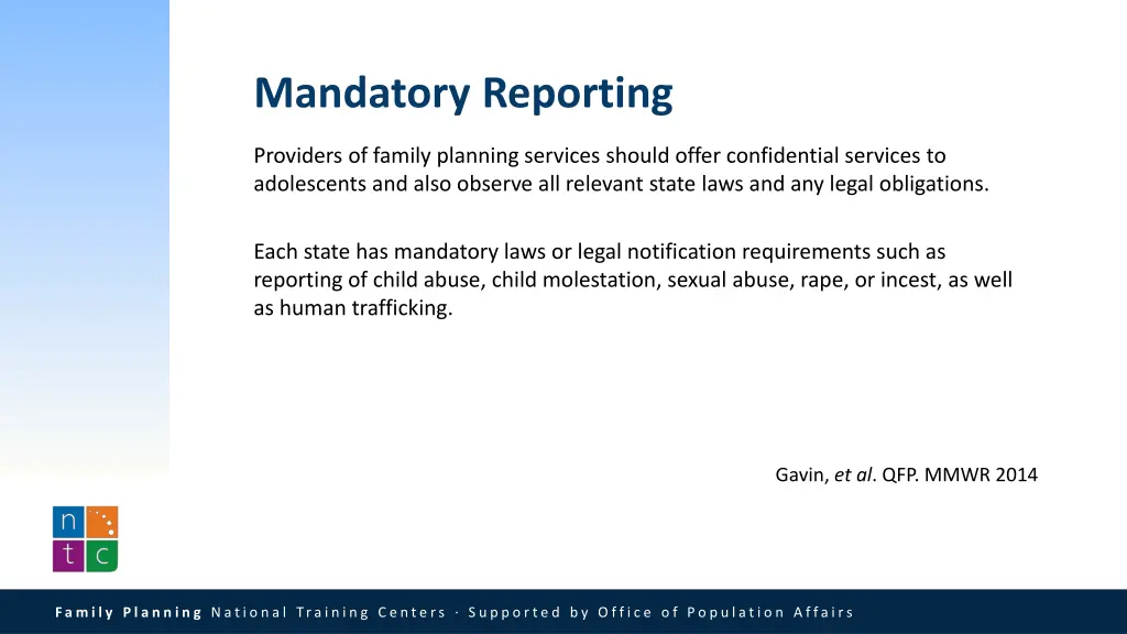 mandatory reporting