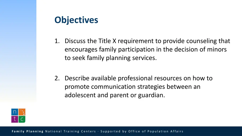 objectives