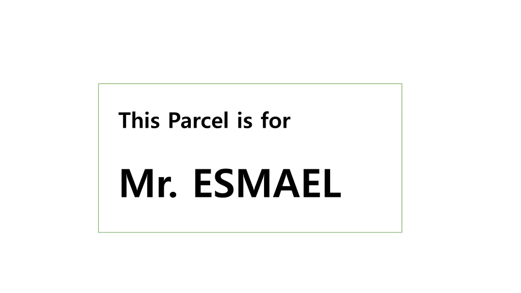 this parcel is for