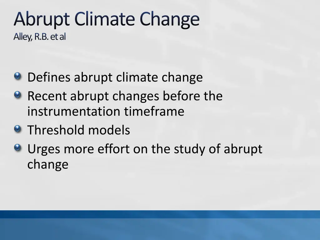 abrupt climate change alley r b et al