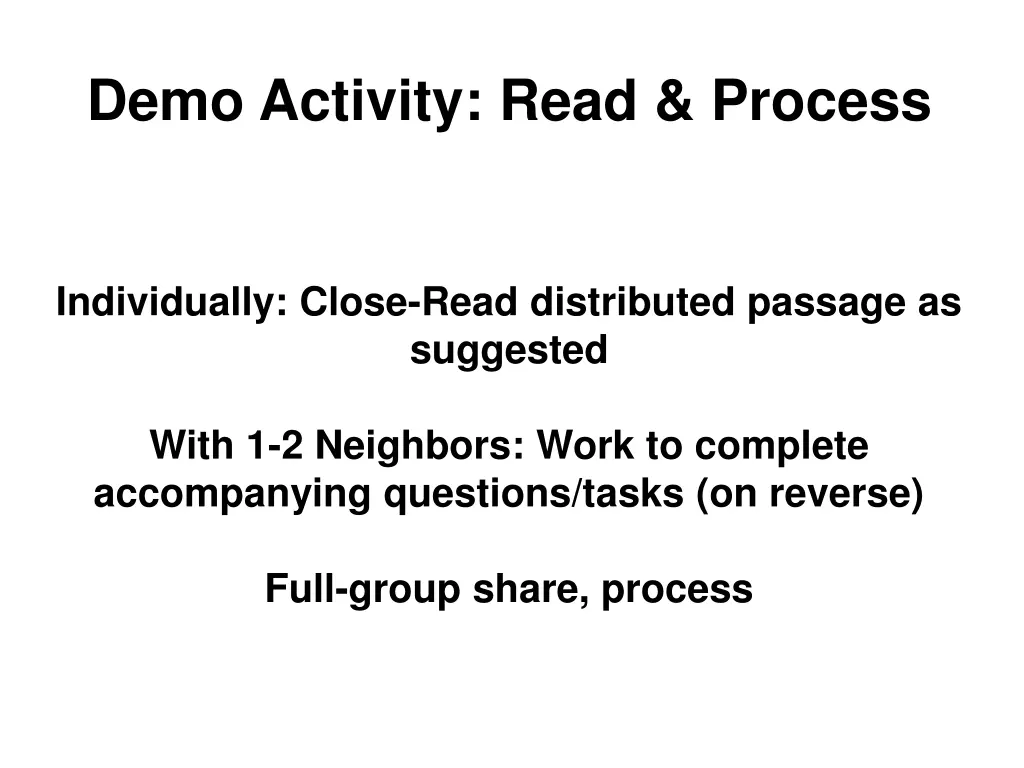 demo activity read process