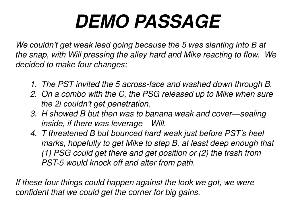 demo passage