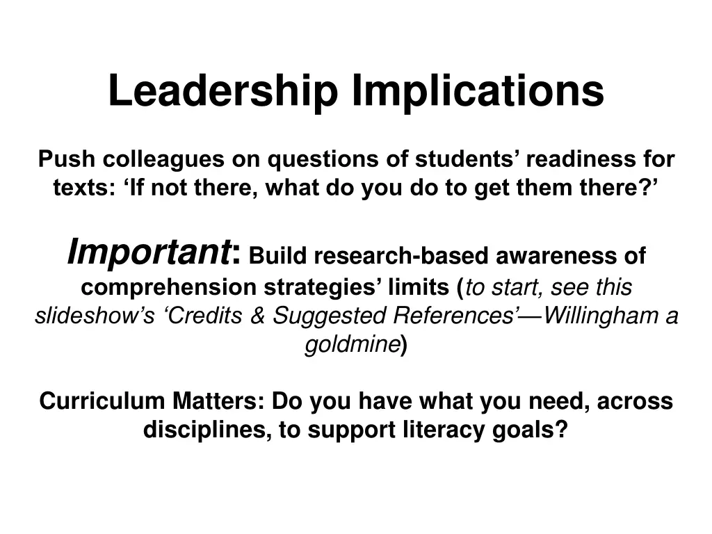 leadership implications