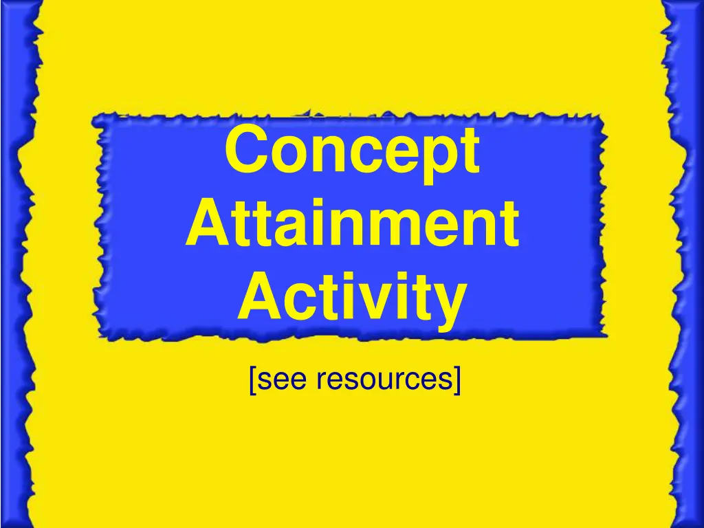 concept attainment activity