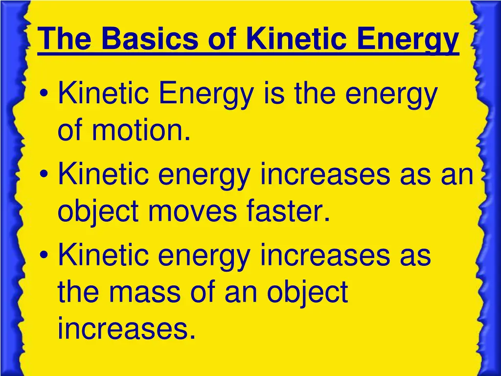 the basics of kinetic energy