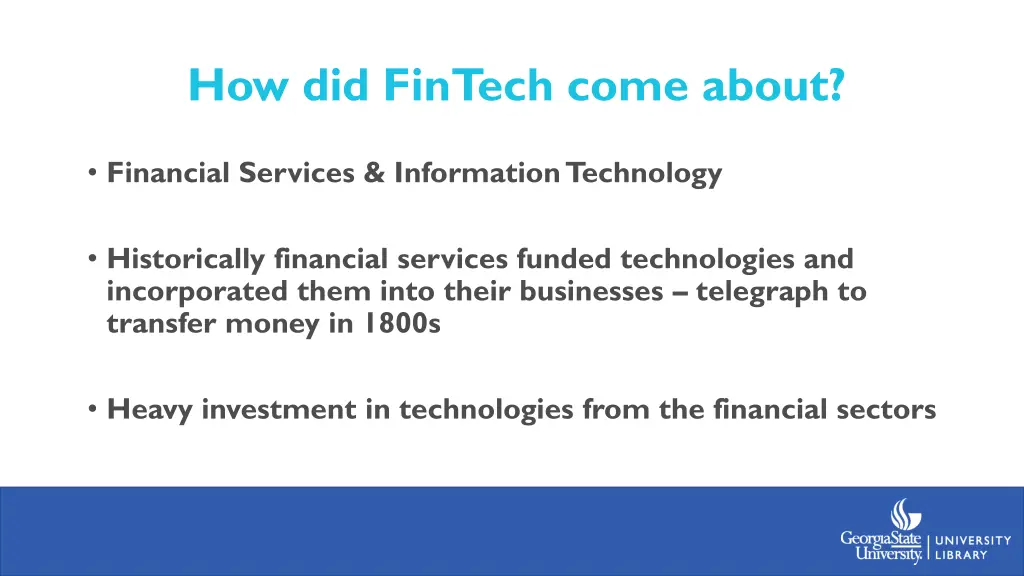 how did fintech come about