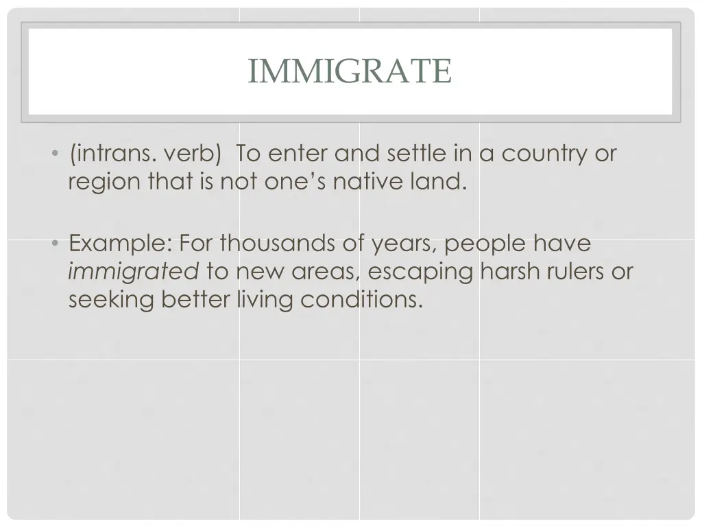 immigrate