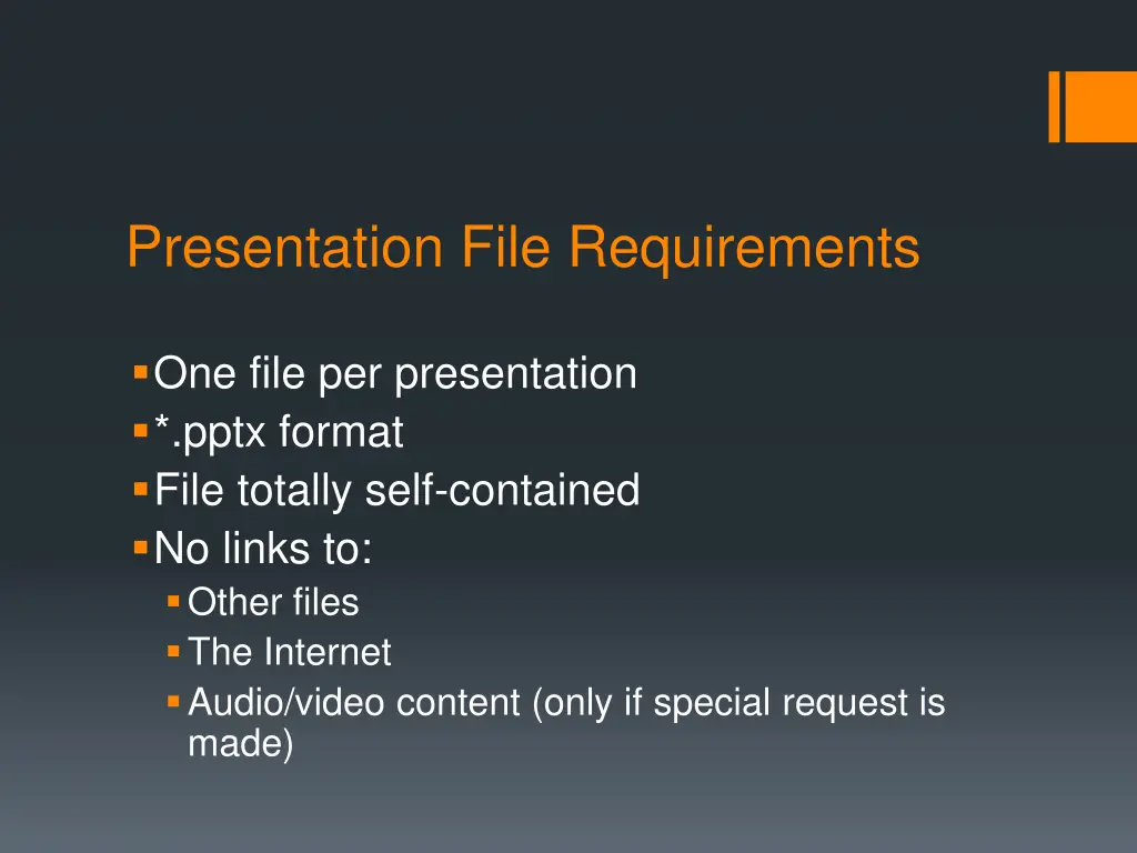 presentation file requirements