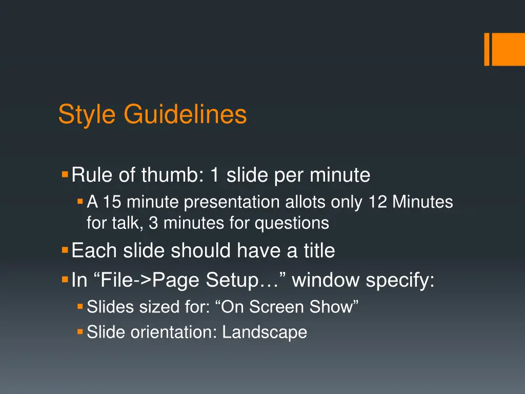 style guidelines