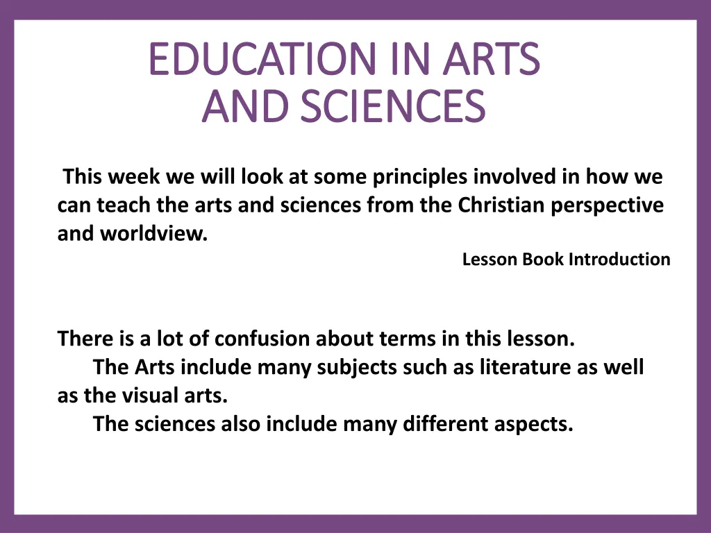 education in arts education in arts and sciences 1